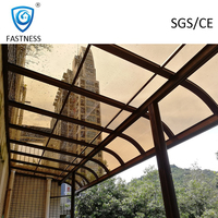 Aluminium-Polycarbonat-Markise für den Außenbereich, wasserdicht, UV-beständig, winddicht, Sonnenschutz für Villa, Balkon, Terrasse