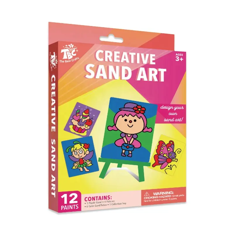 Professional Kids Art Paint Toy Manufacturer Sand Painting 6 Color Sand Non-toxic Educational Sand Drawing Card for Art Crafts