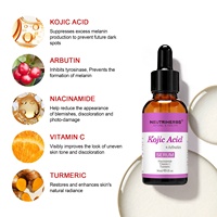 Sérum à l'acide kojique blanchissant pour soins de la peau du visage éclaircissant pour réduire les taches brunes de marque privée