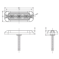 Feu de position latéral LED ultra-plat 12V 24V à montage en surface, clignotant, balise d'avertissement de danger, lampe stroboscopique pour camion, remorque, bateau