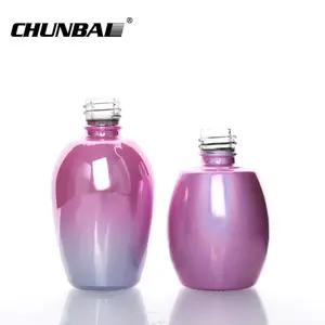 Embalagem de esmalte de 15ml garrafa de vidro vazia UV de esmalte de gel extravagante redondo rosa