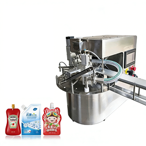 Machine automatique <span class=keywords><strong>de</strong></span> remplissage et <span class=keywords><strong>de</strong></span> bouchage <span class=keywords><strong>de</strong></span> poches souples pour jus, boissons et détergents liquides - Product Image 1