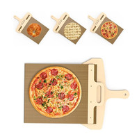 Pizza en bois tournant pagaie cuisine gâteau pelle outil de cuisson magique en plastique antiadhésif Pizza Spatu Premium coulissant Pizza Peel
