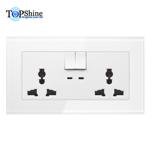 Topshine 146 loại đôi 13amp phổ điện chuyển đổi và ổ cắm ổ cắm với chỉ số trong màu đen - Product Image 1
