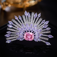 Broche Paon XILIANGFEIZI en Zircon Coloré Exagéré Style Européen et Américain, Accessoire Vestimentaire Élégant Haut de Gamme pour Femme