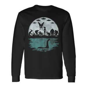 T-shirt à manches longues Cryptid, design Bigfoot Loch Ness Monster Mothman Aliens - Product Image 1
