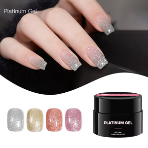 Suministros para Salón de <span class=keywords><strong>Uñas</strong></span>, Juego de Esmalte de Gel con Purpurina Francés, Marca Personalizada con Logotipo, Sin HEMA, 15 ml, Lámpara UV/LED - Product Image 2