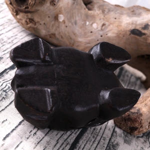 En gros, Jouet grenouille noire en bois massif, sculpté à la main, instrument de percussion grenouille qui couine, en bois naturel, instrument sonore pour enfants - Product Image 4