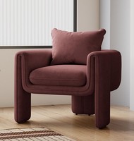 Nordischer Luxus-Wohnbereich Hotel-Lobby Sofa Sessel Akzent-Stühle Freizeitmöbel Samt-Stoff Loungesessel
