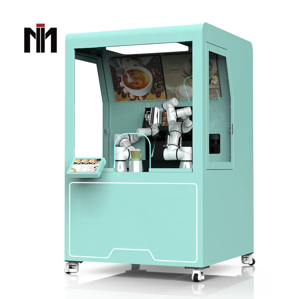 Máquina de venda automática totalmente automática do café do braço esperto do robô para o quiosque do café