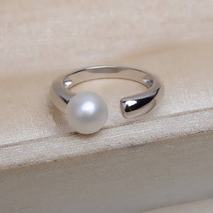 Bague ouverte en argent S925, style simple, accessoires de bijoux DIY pour femmes, plateau vide pour perles 6-10, 4247 - Product Image 3