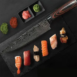 Hot Selling 8 Inch Stainless Steel Kitchen Knife Damascus Pattern 8 Inch Chef Knife