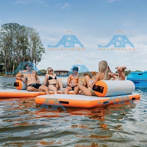 Cao cấp 10ft Inflatable Dock Hangout với trung tâm lưới & cup chủ sở hữu cho khu dân cư chèo thuyền/bãi biển sử dụng - Product Image 3