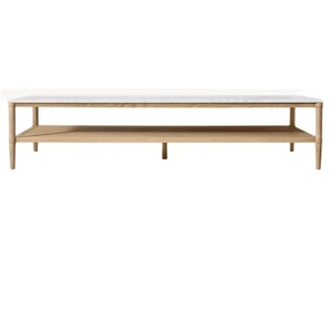 La table basse en bois massif de style américain R présente un design unique - Product Image 1