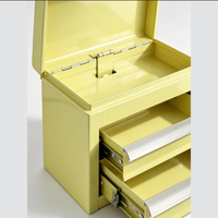 Coffre à outils portable en acier robuste à 3 tiroirs avec glissières à roulements à billes, armoire de rangement thermolaquée avec poignée, OEM/ODM, charge de 150 kg
