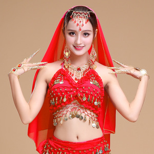 Jh649 Ensemble de costumes de danse du ventre indienne pour femmes <span class=keywords><strong>Bollywood</strong></span> Stage Performance Chiffon Top Dress Belt Belly Dance - Product Image 1