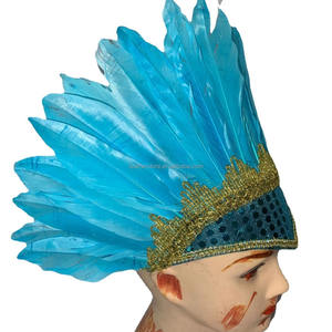 Kepala <span class=keywords><strong>Indian</strong></span> warna-warni hiasan kepala kinerja Hari anak-anak pesta Halloween alat peraga hiasan kepala bulu kustom - Product Image 6