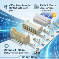 Connecteur 1,25 mm pour applications automobiles, médicales, industrielles et de contrôle de processus KR1250, câble-carte, câble-câble, 2 à 16 circuits