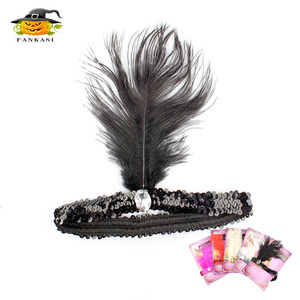 1920s Flapper Girl Costume Set With <b>Sequined</b> Headband Pearl Necklace And Cigarette Pipe Props For Party Carnival Dress Up - Product Image 5