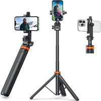 Trépied extensible pour selfie stick réglable de 2 m (82 pouces) avec cardan à 180 degrés, déclenchement rapide, pour anneau lumineux, appareil photo, téléphone