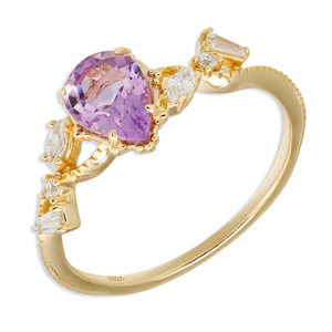 UM-Jewelry 925 Sterling <b>Silver</b> Gemstone Butterfly Natural Amethyst Lace Zircon <b>Adjustable</b> Pattern Stacked Relief <b>Ring</b> Gift - Product Image 1