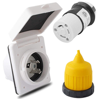 Conector de Alimentación Marino NEMA L5-30 30A 125V, Enchufe Impermeable y Enchufe con Bloqueo Giratorio, Kit de Conector de Alimentación Resistente a la Intemperie para Barcos y Autocaravanas