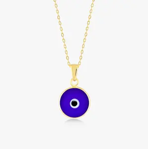 Collier «mauvais yeux» bleu foncé, bijoux de mode, vente en gros, collier en cristal «mauvais yeux» turcs, chaîne en or étanche