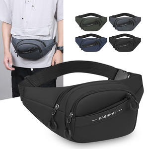 กระเป๋าคาดเอวแฟชั่นผู้ชายหลายชั้นความจุขนาดใหญ่เคลือบ PU กีฬากลางแจ้งกระเป๋าคาดหน้าอกกระเป๋าสะพายข้างสำหรับเดินทางทุกวัน - Product Image 1