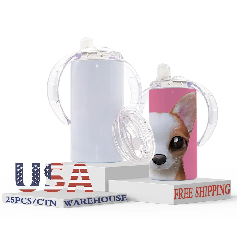 USA Miễn Phí Vận Chuyển 12Oz Núm Vú Giả Hai Lớp Bằng Thép Không Gỉ Cho Trẻ Em Cốc Sippy Giữ Thăng Hoa Cách Nhiệt Cho Trẻ Em