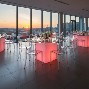 Tables longues et étroites éclairées par LED, <span class=keywords><strong>table</strong></span> lumineuse RGB colorée pour le dîner - Product Image 3