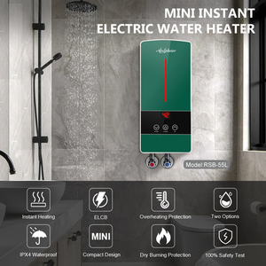 Kitchen Sink 3500-5500W Touch <b>Control</b> Smart Instant Electric <b>Shower</b> Water Heater IPX4 Waterproof Stainless Steel Heating - Product Image 2