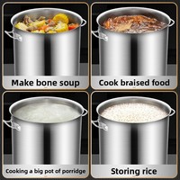 Marmite à soupe multifonction classique en acier inoxydable avec poignée, grande capacité, compatible induction et gaz