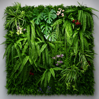Mur végétal artificiel pour vitrine, décoration florale, fausses fleurs en plastique, modèles de plantes vertes d'eucalyptus 02