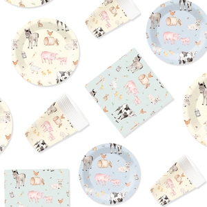 Vajilla para Fiesta de Animales de Granja DAMAI, Juego de Artículos para Fiesta de Cumpleaños Vintage con Animales de Granja, Platos, Servilletas, Vasos, Kit de Vajilla para 8 Personas - Product Image 6