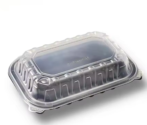 9*10inch 1 Compartment ECO-friendly Disposable Black and Clear Lunch <strong>Box</strong> Environmental Takeout Food Container 150pcs/carton - Product Image 4