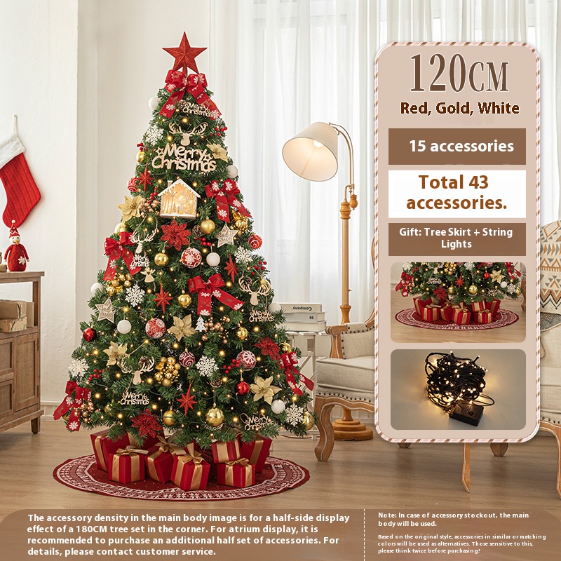 Jupe de sapin rouge, or et blanc de 120 cm (hors coffret cadeau)