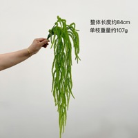 Tanaman gantung buatan berbentuk rambut willow, tanaman air mata kekasih, cabang panjang, latar belakang mawar, bahan bunga pernikahan, tanaman gantung dinding
