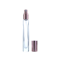 Flacons de parfum en verre à pompe à vaporisation fine pour tonique facial, emballage cosmétique haut de gamme rond réutilisable de 10 ml transparent