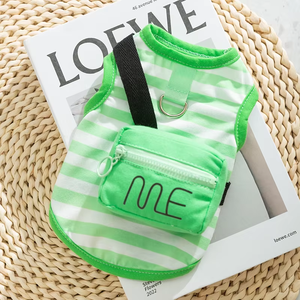 Vestiti per animali domestici di nuovo arrivo vestiti per <span class=keywords><strong>cani</strong></span> a righe con borsa a tracolla Outdoor - Product Image 3