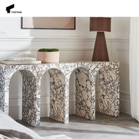 Tostone Table Console Rectangulaire Moderne en Marbre Naturel Calacatta Viola pour Décoration de Salon Intérieur et Mobilier d'Hôtel