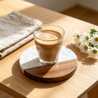 Sous-verres en marbre moderne personnalisés, écologiques et réutilisables pour la table, idéal comme cadeau