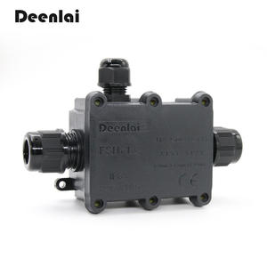 Deenlai FSH713 su geçirmez bağlantı kutusu konektörü <span class=keywords><strong>3</strong></span>- Way jel kutusu Terminal blokları Mini bağlantı kutusu IP68 su geçirmez M20 bağlayıcı - Product Image 1