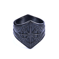 Cincin Kompas Viking Celtic Skandinavia Vintage dari Baja Tahan Karat, Cincin Bintang Polaris Kompas Bajak Laut Biker Punk Retro