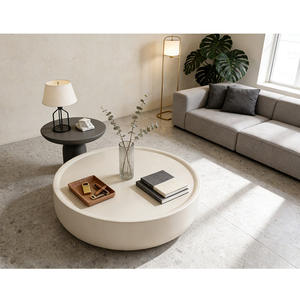 Table basse extensible moderne et simple, plateau en métal brillant, style crème, petite table minimaliste pour la maison - Product Image 5