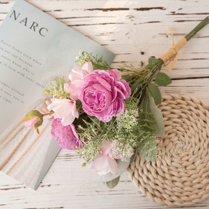 Bouquet de fleurs artificielles Lydia rose et violet pour décoration intérieure et accessoires de mariage CF01126 - Product Image 2
