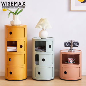 WISEMAX FURNITURE Mobilier de chambre à coucher Offre Spéciale Table de <span class=keywords><strong>chevet</strong></span> en plastique multifonctionnelle à trois couches Table de <span class=keywords><strong>chevet</strong></span> colorée - Product Image 4