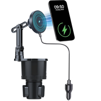 Cargador inalámbrico para coche 3 en 1, actualización de portavasos, cargador de 15W, portavasos para coche, soporte para teléfono con Base ajustable para teléfonos inteligentes