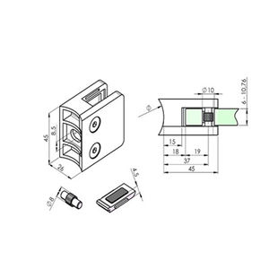 Soporte <span class=keywords><strong>de</strong></span> Vidrio Templado, Abrazadera para <span class=keywords><strong>Puerta</strong></span> <span class=keywords><strong>de</strong></span> Vidrio, Conector <span class=keywords><strong>de</strong></span> Esquina Ajustable - Product Image 4