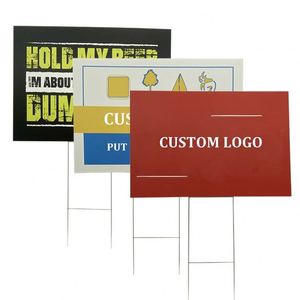 Customized Advertising PP <b>Plastic</b> <b>Sheet</b> Lawn Hollow <b>Sheet</b> Yard Signs Board Double-sided Printed Lawn Signs - Product Image 1