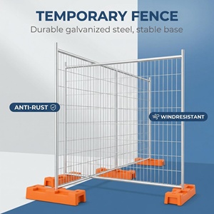 Valla Temporal Galvanizada de 1.8m a 2.4m de Altura, Panel de Malla Anti-Escalada con Base de Plástico o Hormigón para una Instalación Rápida - Product Image 6